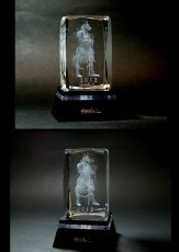 Photo2: Premium Laser Crystal Figure Collection: Blue Dragon (with a light base) (2)