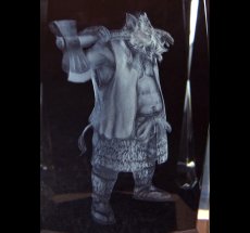 Photo2: Premium Laser Crystal Figure Collection: Silver Ax (2)