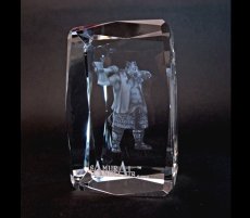 Photo3: Premium Laser Crystal Figure Collection: Silver Ax (3)