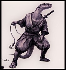 Photo2: SAMURAI ANIMALS-  Acrylic Panel Series -Snake *Stopped Production (2)