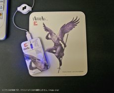 Photo2: SAMURAI ANIMALS-  Leather Mouse Pad  Arrow  the Bird Samurai *Stopped Production (2)