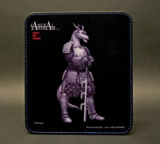 Photo1: SAMURAI ANIMALS-  Leather Mouse Pad Blue Dragon  the Dragon Samurai *Stopped Production (1)