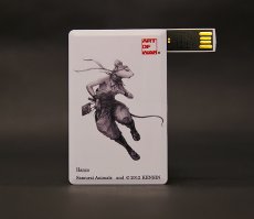 Photo2: SAMURAI ANIMALS-  Card Type USB Flash Drive (4GB) Hanzo the Rat Samurai *Stopped Production. (2)