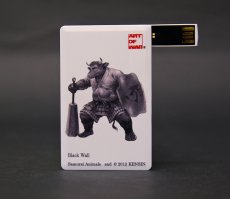 Photo2: SAMURAI ANIMALS-  Card Type USB Flash Drive (4GB) Black Wall  the Bull Samurai *Stopped Production. (2)