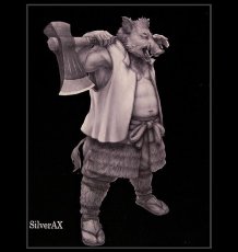 Photo2: SAMURAI ANIMALS-  Acrylic Panel Series Silver Ax  *Stopped Production (2)