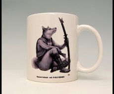 Photo1: SAMURAI ANIMALS-  Mug - Isis the Dog Samurai *Stopped Production. (1)