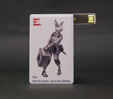 Photo2: SAMURAI ANIMALS-  Card Type USB Flash Drive (4GB) Nina  the Rabbit Samurai *Stopped Production. (2)