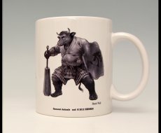 Photo1: SAMURAI ANIMALS-  Mug - Black Wall the Bull Samurai  *Stopped Production. (1)