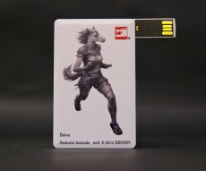 Photo2: SAMURAI ANIMALS-  Card Type USB Flash Drive (4GB) Batou  the Horse Samurai *Stopped Production. (2)