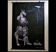 Photo1: SAMURAI ANIMALS-  Blue Dragon Wall Scroll *Stopped Production (1)