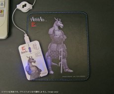 Photo2: SAMURAI ANIMALS-  Leather Mouse Pad Blue Dragon  the Dragon Samurai *Stopped Production (2)