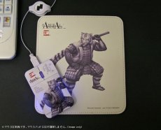 Photo2: SAMURAI ANIMALS-  Leather Mouse Pad  - White Tiger the Tiger Samurai *Stopped Production (2)