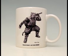 Photo1: SAMURAI ANIMALS-  Mug - White Tiger the Tiger Samurai  *Stopped Production. (1)