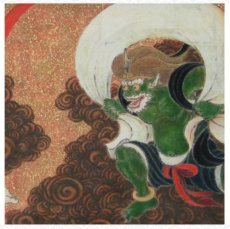 Photo4: "Fujinraijin" (Wind god and Thunder God) -Lithograph by Toya Katsutoshi- (4)