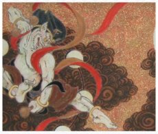 Photo3: "Fujinraijin" (Wind god and Thunder God) -Lithograph by Toya Katsutoshi- (3)