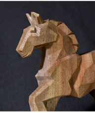 Photo4: Japanese Carved Wood -Swift Horse- (4)