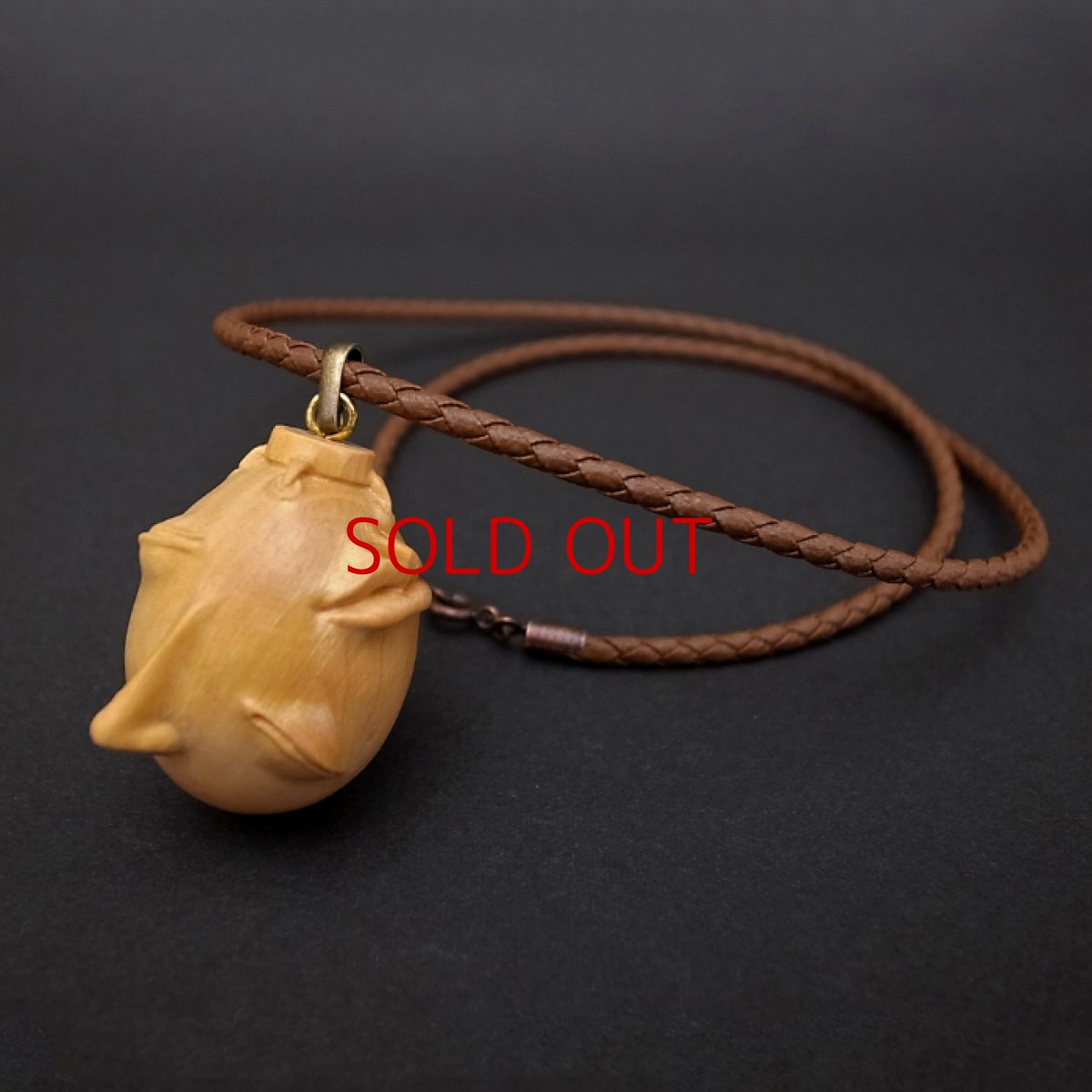 Photo1: No.366 Beherit Pendant -2014 Wood Carving Leather String Version- *Sold Out (1)