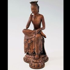 Photo1: Japanese Buddhism Art -Maitreya Buddha- *copper red color edition (1)
