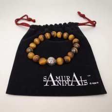 Photo4: SAMURAI ANIMALS - Silver Bracelet - *Onyx Stone/Tiger's Eye Stone (4)