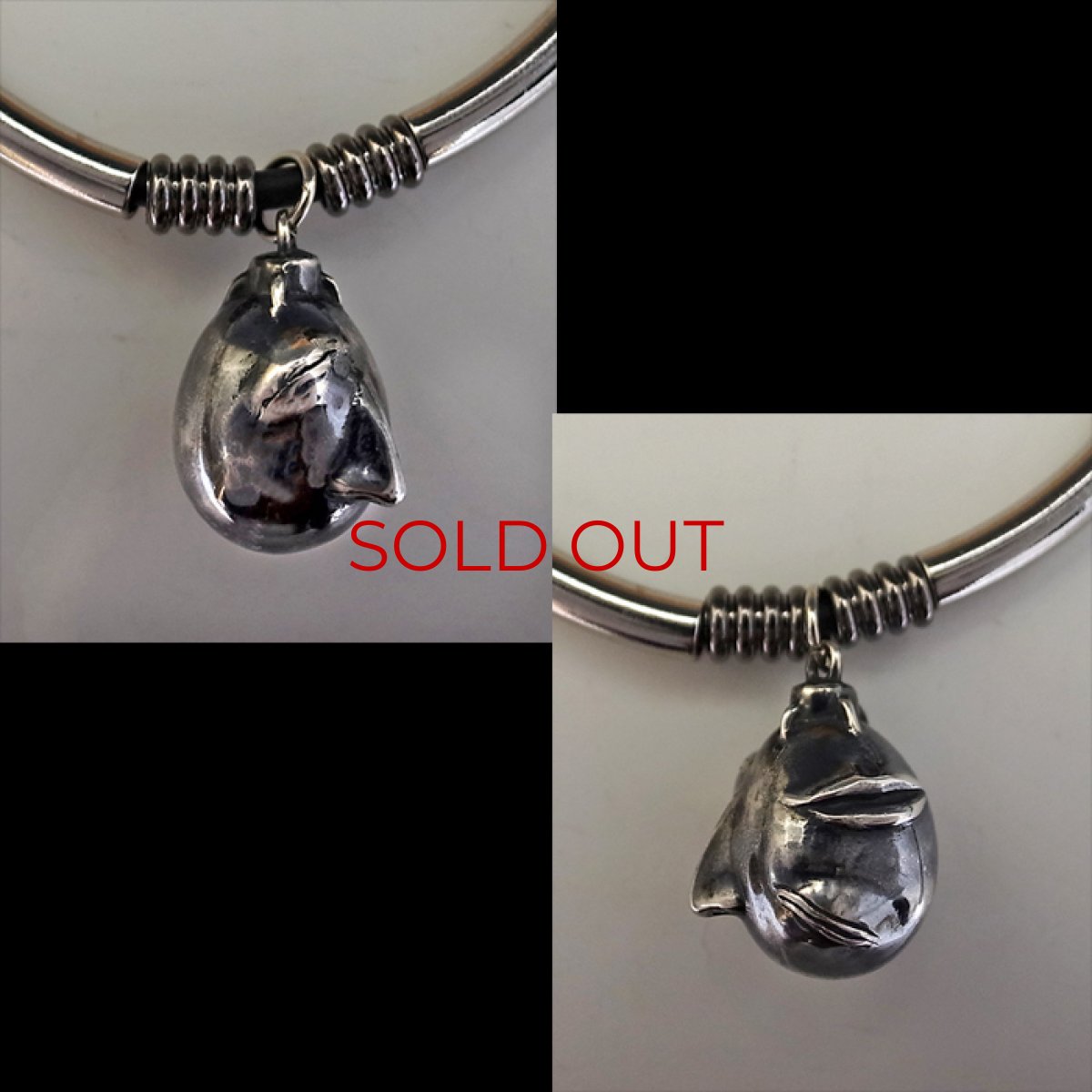 Photo3: No. 412 Beherit Silver Pendat- Egg of the King (Dark Color Representation)*Sold Out (3)