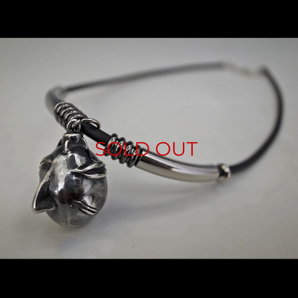 Photo2: No. 412 Beherit Silver Pendat- Egg of the King (Dark Color Representation)*Sold Out (2)