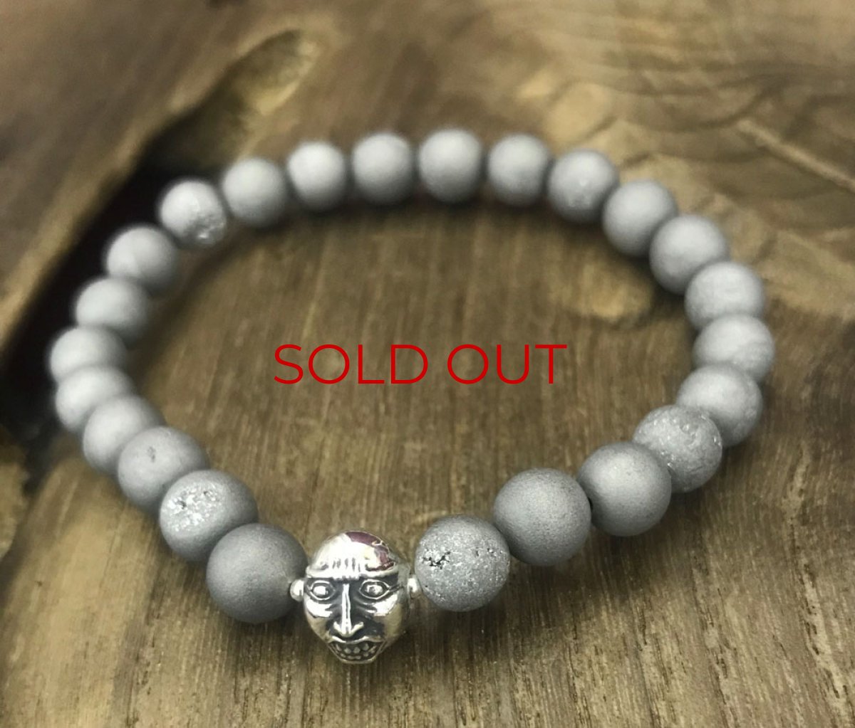 Photo5: Druzy Stone Beherit Bracelet (Egg of the King/ Eclipse) (5)