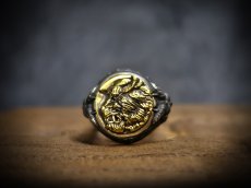 Photo1: [Order Ended] Zodd Silver Ring (attachment of Black Diamond stone-filled) (1)