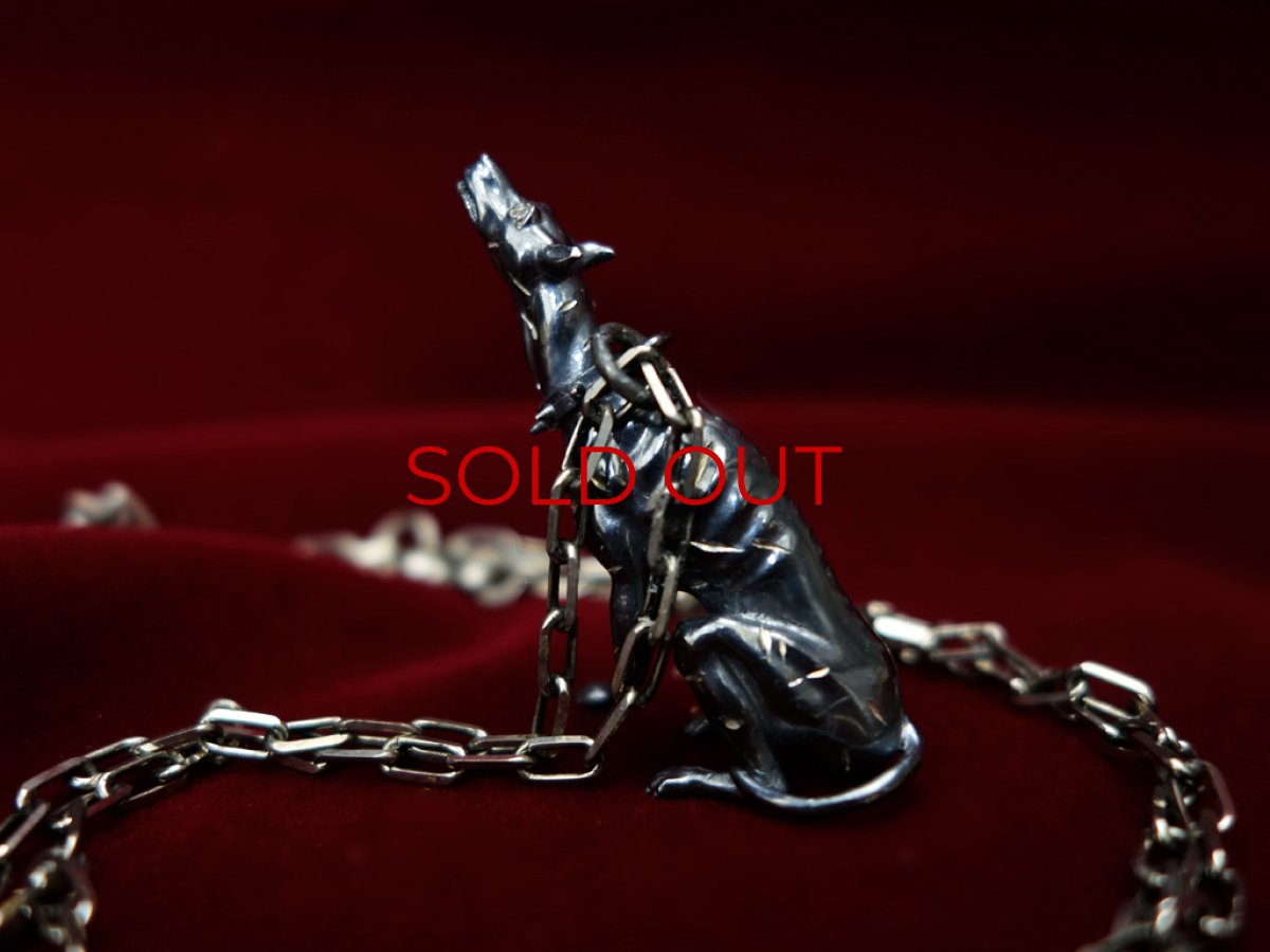 Photo7: Guts the dog Pendant (metal black ver.)(attachment of Diamond stone-filled) (7)