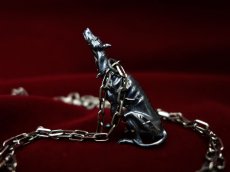 Photo7: Guts the dog Pendant (metal black ver.)(attachment of Diamond stone-filled) (7)