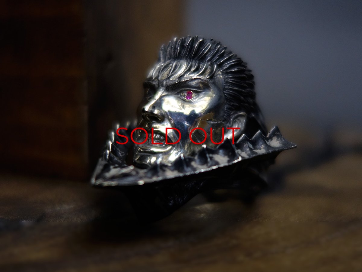 Photo6: Guts Silver Ring (attachment of Ruby)  (6)
