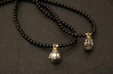 Photo1: Beherit Silver Necklace / Onyx ver. (Egg of the king / Eclipse)  (1)