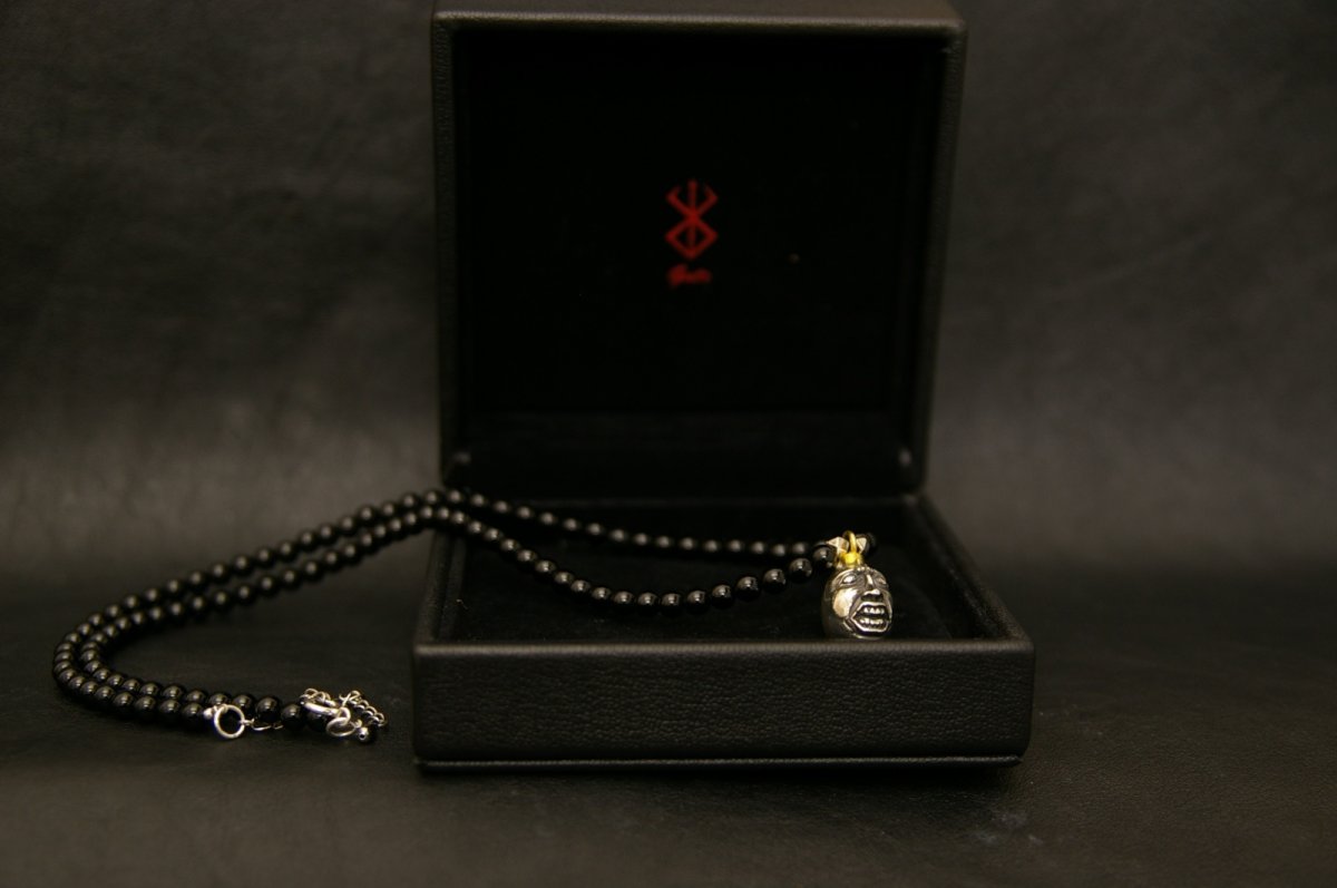 Photo9: Beherit Silver Necklace / Onyx ver. (Egg of the king / Eclipse)  (9)