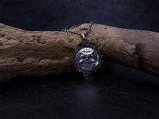 Photo1: Skull Knight Silver Pendant (1)