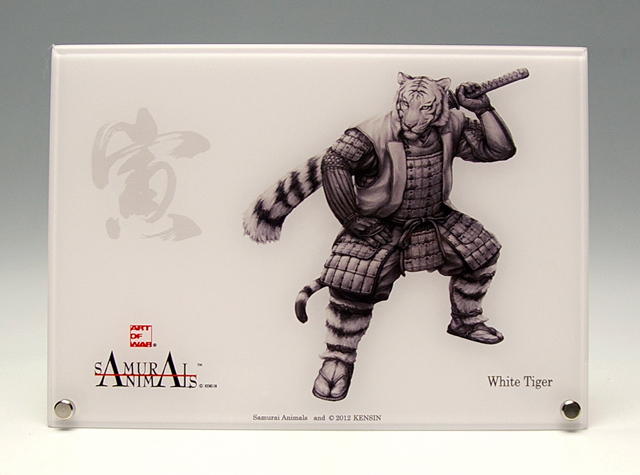 Photo1: SAMURAI ANIMALS-  Acrylic Panel Series -White Tiger  *Stopped Production (1)