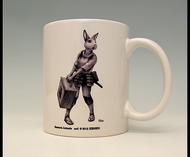 Photo1: SAMURAI ANIMALS-  Mug - Nina the Rabbit Samurai  *Stopped Production. (1)