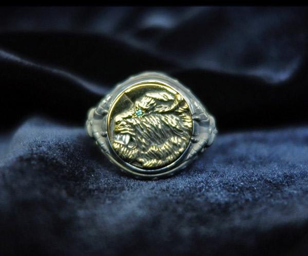 Photo1: Zodd Silver Ring (attachment of Emerald -filled) (1)