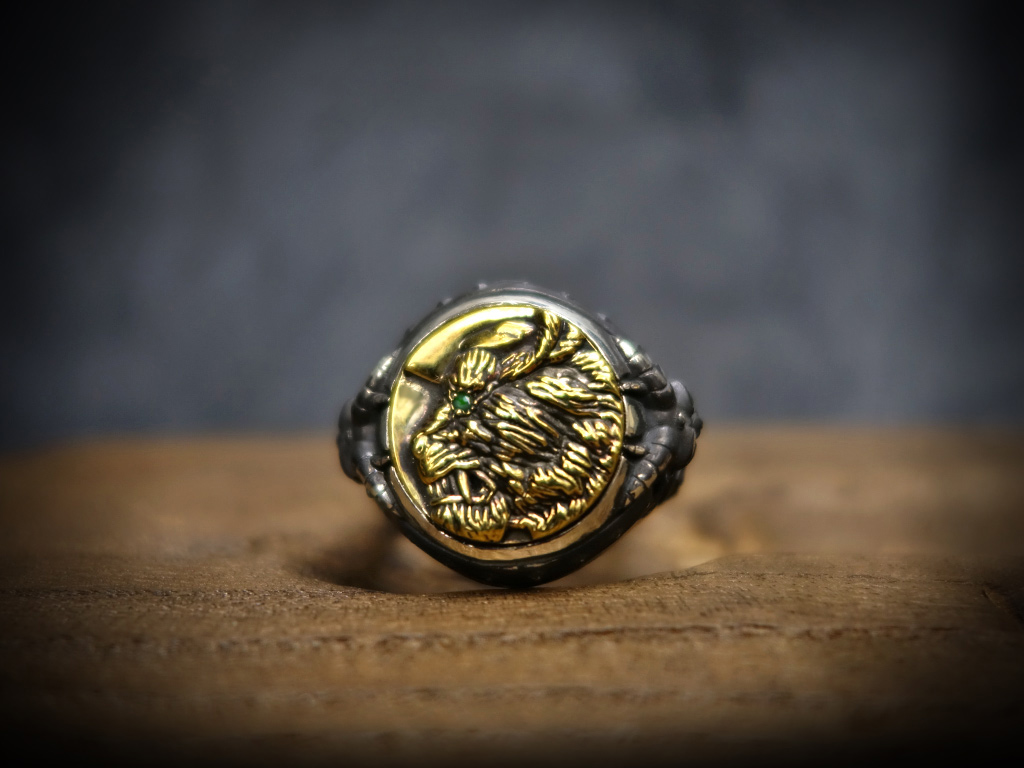 Photo1: [Order Ended] Zodd Silver Ring (attachment of Emerald -filled) (1)