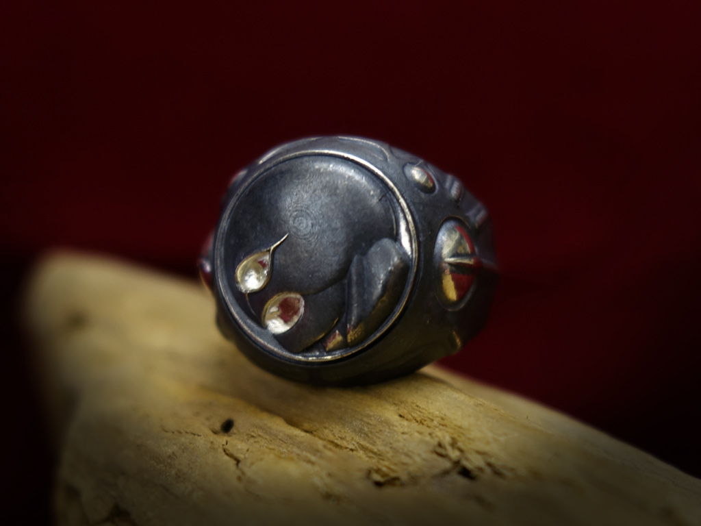 Photo1: [Order Ended] Femto Silver Ring (attachment of Diamond stone-filled) (1)